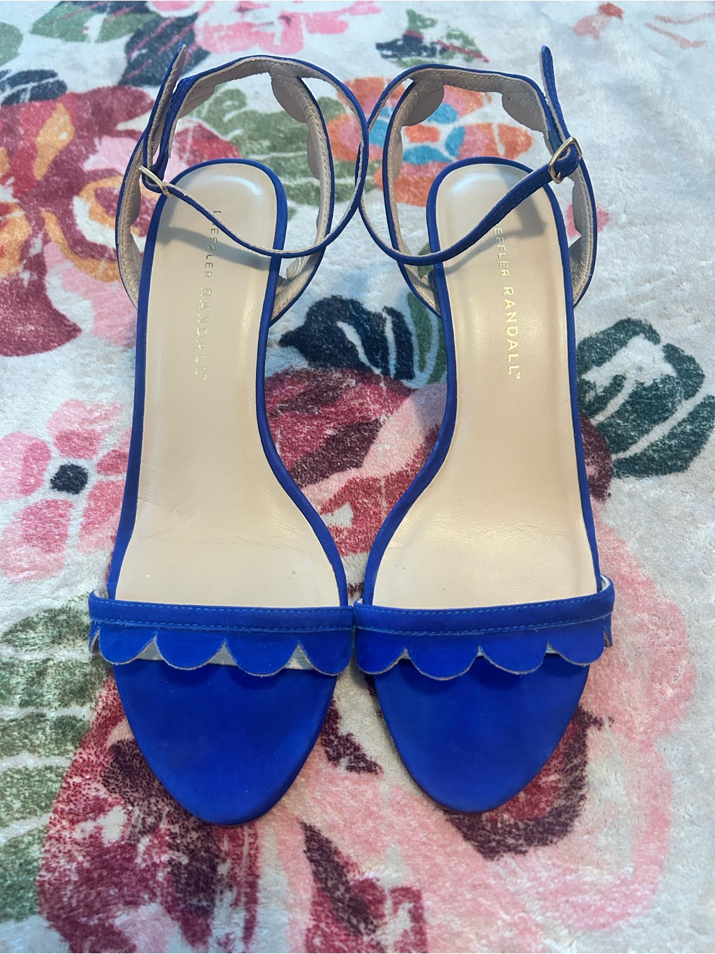 Loeffler Randall Blue Scallop Ankle-Strap Heels